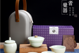 7件套哥窑旅行茶具